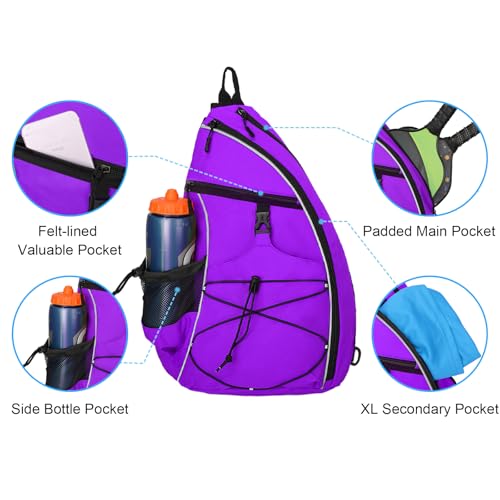 WOLT Pickleball Bag,Crossbody Sling Bags for Women Men,Pickleball Backpack with Fence Hook for Tennis, Racketball