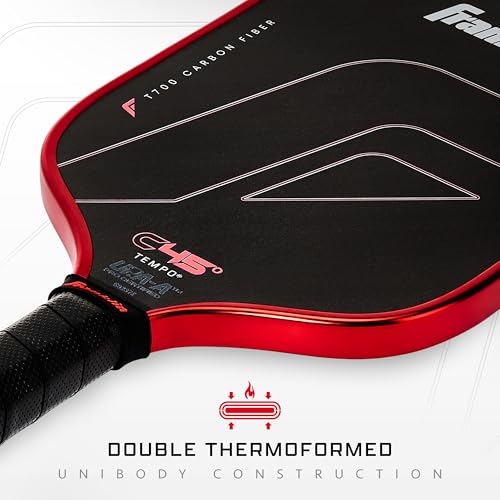Franklin Sports PRO Pickleball Paddles – C45 Carbon Fiber Series - Official USAP + UPA Approved – Pro Player Design - color: Tempo |Electric Red, size: 16 mm