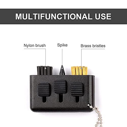 3 Pcs Golf Club Brush Pocket Golf Club Groove Cleaner 3 in1 Retractable Golf Sharpener Club Cleaner Tool Portable Small Golf Accessories - color: Black+blue+red