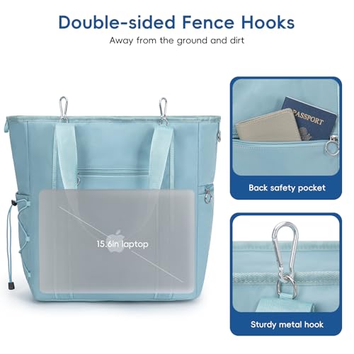 Pickleball Tote Bag for Women with Fence Hook, Quilted Pickleball Bag Holds 3-4 Paddles with Shoe Compartment & Wet Pocket - color: Green