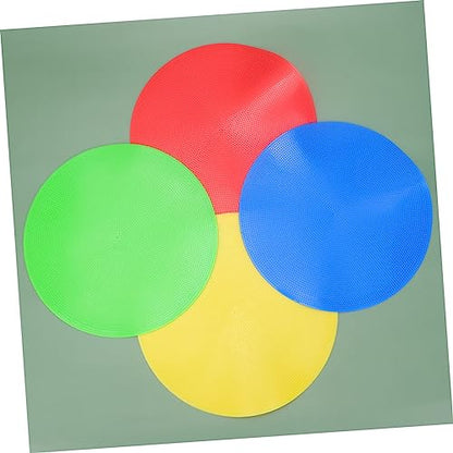 BESPORTBLE 4 Pcs Soccer Training Markers Durable Spot Markers for Football Basketball and Agility Drills Clearly Visible and Non Slip Design for Use Yellow Red Blue