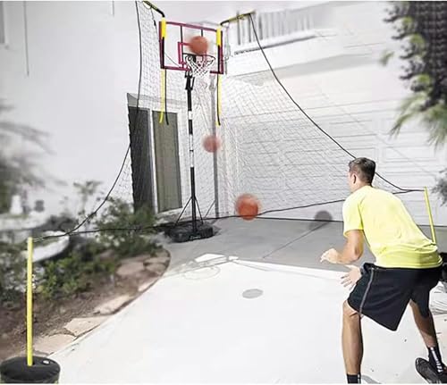Basketballtrainer Outdoor Basketball Return Net Attachment Large Hoop Rebounder for BackCourt Returner Trainer for Shooting Easy Assembly