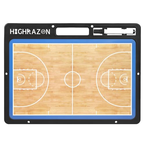 Dry Erase Basketball Clipboard for Coach, Premium Tactical Basketball Coaching Board, Double Sides Full & Half Court Dry Erase Board with Marker