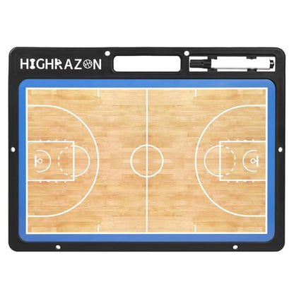 Dry Erase Basketball Clipboard for Coach, Premium Tactical Basketball Coaching Board, Double Sides Full & Half Court Dry Erase Board with Marker