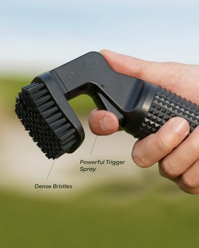 Golf Club Cleaner, Heavy-Duty Nylon Bristle Brush Cleaner with 80ml Spray Bottle, Anti-Leak Design and Ergonomic Grip Professional Golf Gift for Men