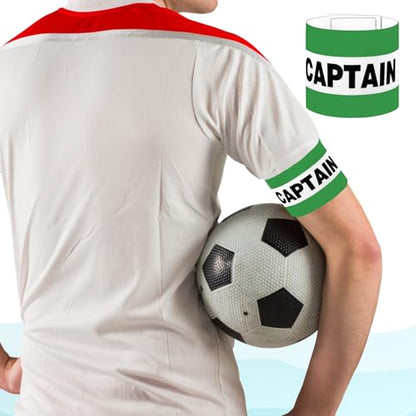 3 Pcs Soccer Captain Armband, 8x31 cm/3.15x12 Inch Adjustable Arm Bands for Soccer, Nylon Football Bands for Adult Youth, Elastic Team Sport Armband for Basketball Volleyball (Dark Green)