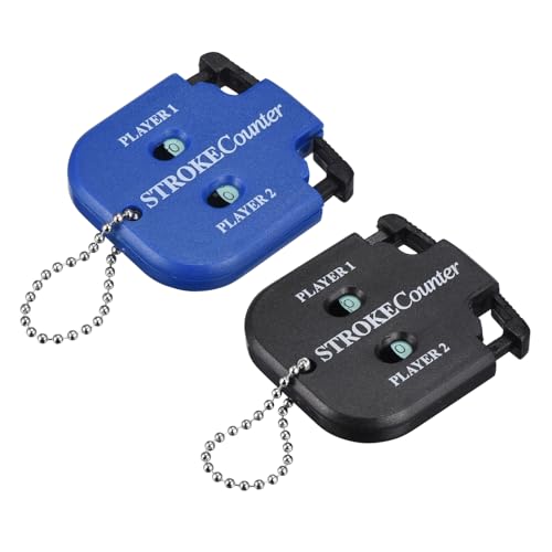 Golf Score Indicator, Stroke Counter Clicker Portable Handy Count Shot Keeper with Key Chain for Golfer Training - color: Black/Blue