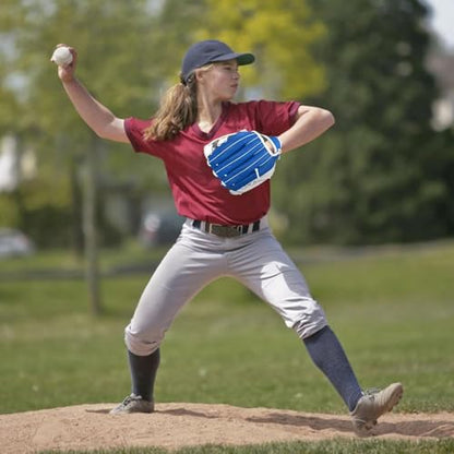 Baseball Glove for Adults & Youth | 10.5-12.5 Inch Training Outfield Mitt | Premium Synthetic Leather | Right-Hand Throw Baseball Softball - color: Blue White, size: 12.5 inch