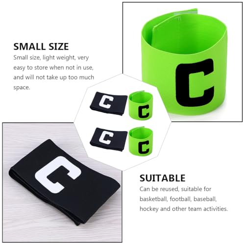 Abaodam Soccer Captain Armbands 4-Pack Non-Slip Wear-Resistant Football Bands Reusable Elastic Basketball Team Sports Wristbands 5.11X2.75In