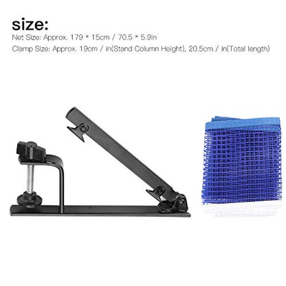 Portable Table Tennis Net with Metal Clamp Posts - Nylon Set Accessory for Indoor and Outdoor Play