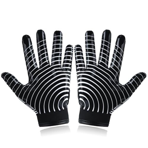 Youth Football Gloves Kids Silicone Grip Receiver Gloves with Super Stick Ability for Best Game Experience