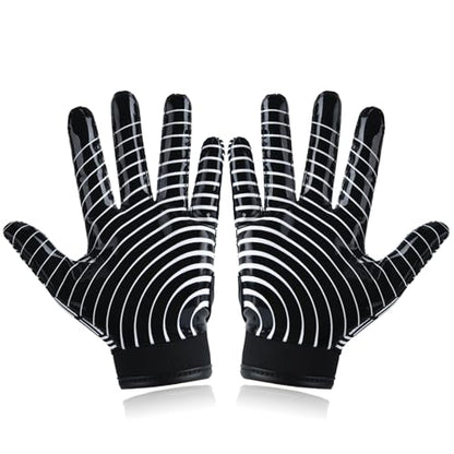 Youth Football Gloves Kids Silicone Grip Receiver Gloves with Super Stick Ability for Best Game Experience
