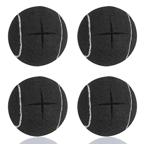 Premium Precut Tennis Balls Walkers 4 Pcs Balls with Precut Opening for Easy Installation,Walker Accessories for Seniors Fit Most Walkers,for Furniture Legs and Floor Protection - color: Black