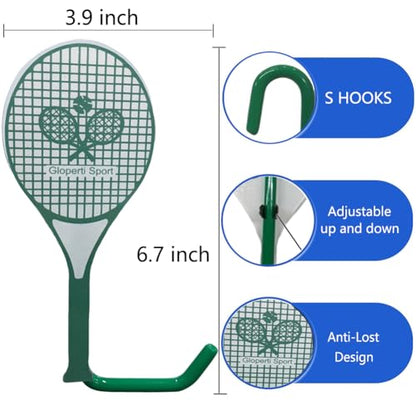 Hang-Tough Fence Hooks for Pickleball,Baseball, Softball, Tennis & Camping Green Colour Pack of 2