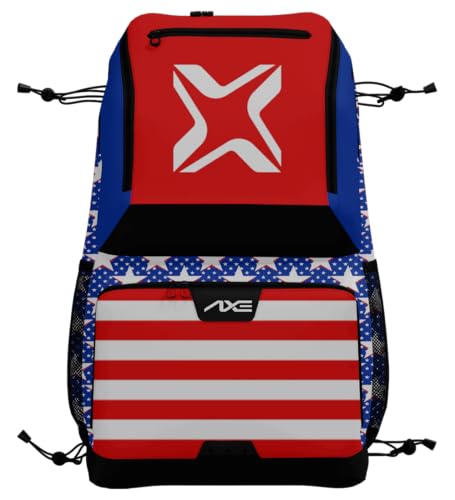 Axe Batpack | Baseball and Softball Backpack | Designed to Carry Bats, Cleats, & All Your Gear - color: Red