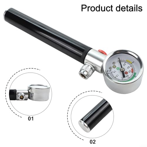 Portable Bike Pump, Aluminum Alloy Tire Inflator with Pressure Gauge, for American and Valves, Basketball Needle Included - size: Basketball full set