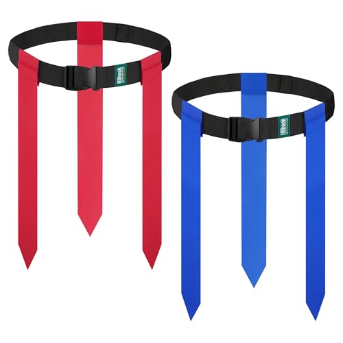 Flag Football Belts, 2/4/10/20 Sets of Adjustable Flag Football Set with Flags for Kids Youth and Adults Training
