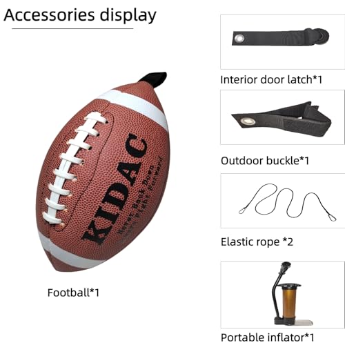 Kidac 6/9 Size Football Training Equipment Youth– Fun Sports & Outdoors Toy,Football Practice,Throwing Machine,MVP Skills Game,6pcs Accessories