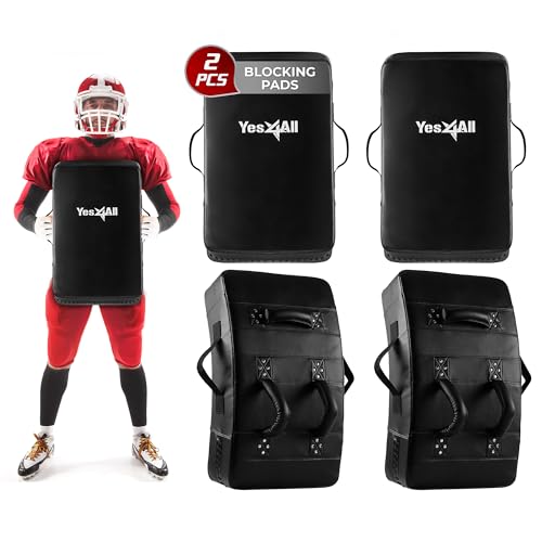 Yes4All Blocking Pad, Solid Rivets & Durable Leather Shield Pads, American Football. Basketball Training Equipment, Football Blocking Pads - Ideal for Martial Arts, Contact Drills, Sparring, Karate