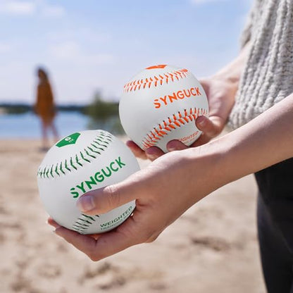 SYNGUCK Weighted Baseballs Set of 2/4/6 - Training Baseballs to Increase Pitching Speed, Arm Strength & Accuracy for Baseball Players, Coaches & Athletes - style: 6 Pack(4/6/7/9/10/12oz)