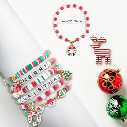 OHOME Stocking Stuffers - 6 Pack Bracelets for Teen Girls Women | Christmas Gifts for Teens Men Adults - Christmas Decorations Accessories Shirts Outfits | Xmas Sweater Dresses for Girls 2025 - style: Christmas