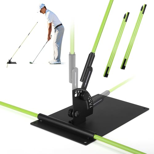 MIKOSI Adjustable Golf Alignment Stick Holder, Golf Training Aid with 48" Collapsible Alignment Sticks for Aiming, Putting, Swing Trainer, Golf Accessories Suitable for Golf Backyard Practice