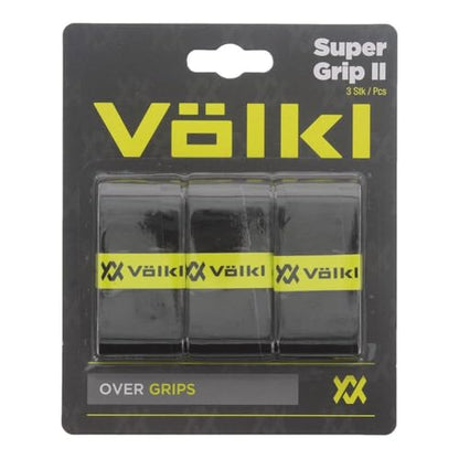 Volkl Super Grip II | Cotton | Overgrip | High Performance Tennis Grip - color: Black, size: 3-Pack