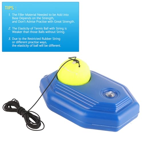 Tennis Trainer Rebounder Ball, Tennis Ball Back Base Trainer Set Solo Training Equipment with Fillable Baseboard and Rubber Elastic Rope for Single Person Practice