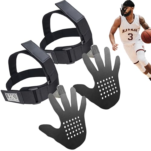 3D Hand-in-Face Basketball Training Mask, 2nd Gen with Moisture Wicking Sponge & Adjustable Strap, Enhance Shooting Accuracy Under Pressure for All Ages - color: Black - 2pcs