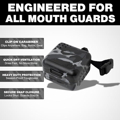 Under Armour Mouth Guard Case. Mouthguard Storage. Keep it Clean and Secure - color: Black Camo