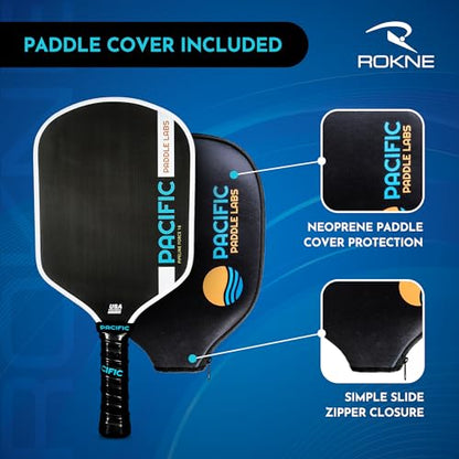 Carbon Fiber Pickleball Paddles | USAPA Approved Pickleball Paddles | Pro Grit Texture, Max Spin & Comfort | Pickle Ball Paddles Include Paddle Cover | 13MM & 16MM - color: PIPELINE FORCE 16.25" x 7.75" x 16mm