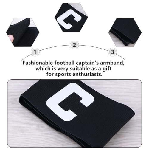 Abaodam Soccer Captain Armbands 4-Pack Non-Slip Wear-Resistant Football Bands Reusable Elastic Basketball Team Sports Wristbands 5.11X2.75In