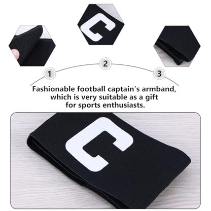 Abaodam Soccer Captain Armbands 4-Pack Non-Slip Wear-Resistant Football Bands Reusable Elastic Basketball Team Sports Wristbands 5.11X2.75In