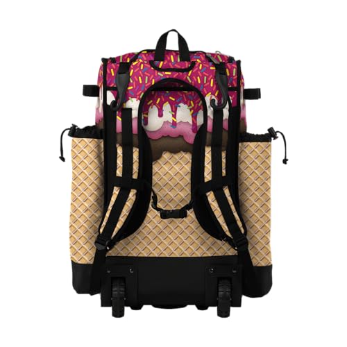 Boombah Superpack Hybrid Rolling Bat Bag - Wheeled & Backpack Version - Ice Cream Neapolitan Multi