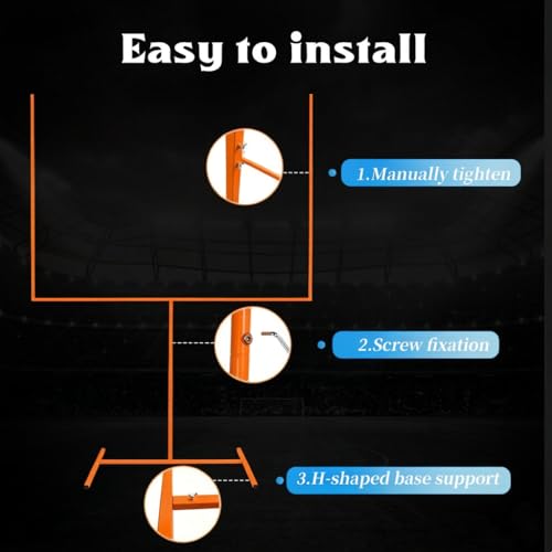 Adjustable Football Field Goal Post - 8' x 6' Steel Frame, Stable Tube Frame Construction, Height Adjustable for Backyard Football Training, for Youth & Adult Players