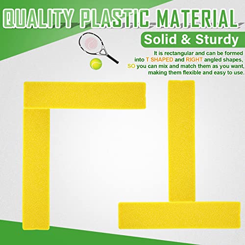 Moukeren Court Line Marker Kit Yellow Boundary Markers Lines Set for Tennis Basketball Volleyball Badminton Pickleball Net Court Outdoor or Indoor Training