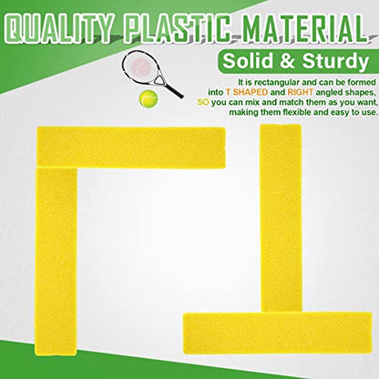 Moukeren Court Line Marker Kit Yellow Boundary Markers Lines Set for Tennis Basketball Volleyball Badminton Pickleball Net Court Outdoor or Indoor Training