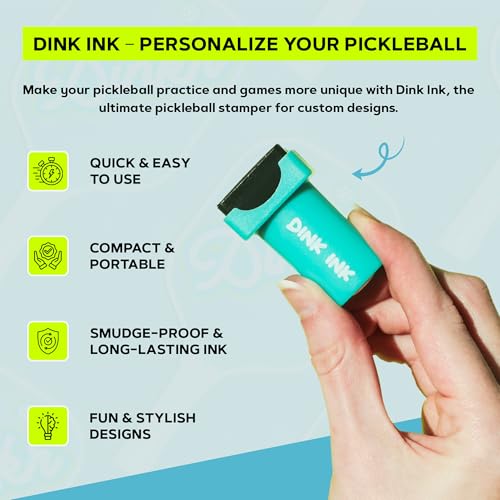 Dink Ink Pickleball Stamper – Fun Way to Mark Your Pickleballs | Great Gift for Pickleball Lovers | Easy to Use | No Mess | Long-Lasting Ink | Perfect Stocking Stuffer for The Holiday - color: Dead-On