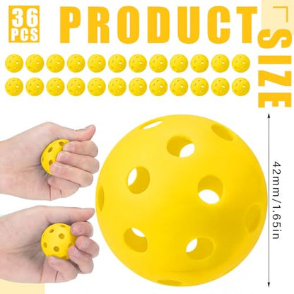 Lunmon 36 Pcs Practice Baseball 42mm Small Training Balls Plastic Hollow Softballs Golf Balls with a Drawstring Bag for Backyard Hitting Batting Training Indoor Outdoor Use