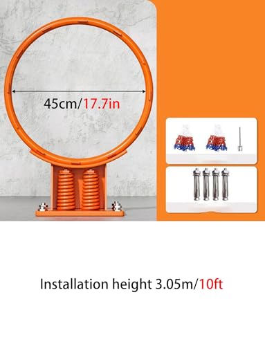 Basketball Rim Replacement with Wall Mount Hoop – Heavy Duty, Indoor/Outdoor, Shock Absorbing, Portable, Pro Level for Home & School