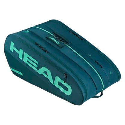 HEAD Tour Racquet Bag XL (12R) Tennis Bag - Holds Up to 12 Racquets, CCT+ Climate Control Technology, 3 Main Compartments, Shoe Pocket & Backpack Carry System - color: Green