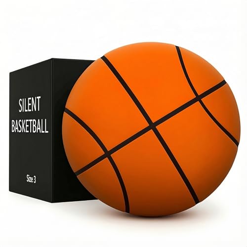 Silent Basketball Size 3/5 (22"/26") Ultra-Quiet No-Noise Indoor Training Ball, High-Density Soft Foam Easy Grip Highly Elastic Practice Ball with Individual Gift Packaging