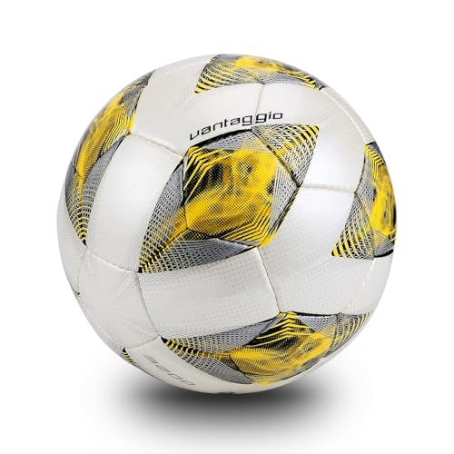 M.A.K Soccer F5A3200 Competition Ball Soft Leather Football Student Training Ball, Size 5
