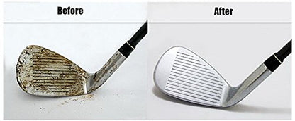 A99 Golf Dual-Sided Golf Club Brush Groove Cleaner – Retractable Cover with Clip, Golf Cleaning Tool for Irons & Woods
