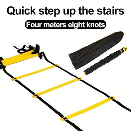 Training Agility Ladder - 19.6ft Agility Sports Ladder, 12 Rung Speed Training Set with Carry Bag for Professional Workout Drills, Fitness, Gym Exercise, Outdoor Sports Practice, Baseball
