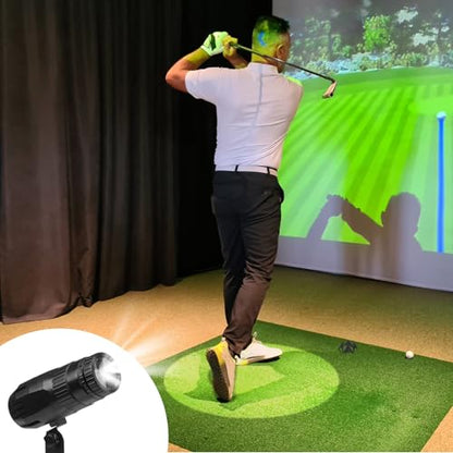 Glooglitter 1 Pack Golf Spot Light Indoor Simulator and 20 Pcs Plastic Tees Golf Simulator Pin Spot Light Super Bright Mirror Ball Spotlight for Indoor Ball Training DJ Disco Party(Adjustable)
