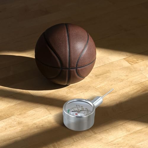 Sports Ball Pressure Gauge, Metal Air Pump with Accurate PSI Reading, Push-Button Release Valve for Football Basketball Volleyball Soccer, Tool for