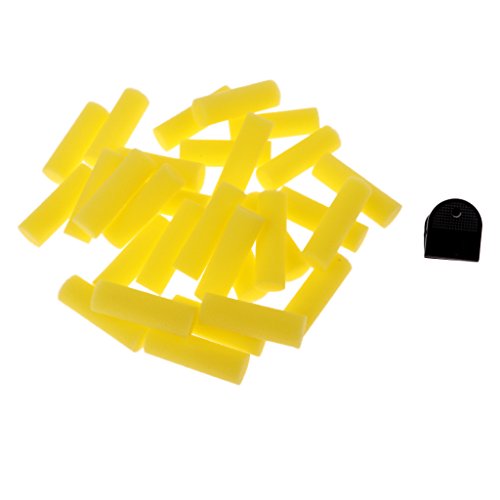 Table Tennis Bat Cleaner 30 Pack, Pong Racket Sponge Cleaner for Rubber Surface, 5 cm / 2 inch Yellow Sponge