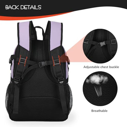 Goloni Basketball Backpack,Large Sports Bag with Ball Compartment & Shoe Compartment,Basketball Bag Fit Volleyball, soccer,Gym - color: Light Purple