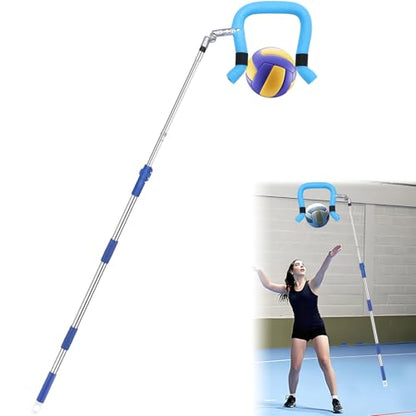 Volleyball Spike Trainer - Retractable Height 64.1-86.6 Inches, Real Ball Feel Hitting Tool for Spiking/Jumping/Serving - Lightweight Non-Slip Durable for All Levels (No Ball)